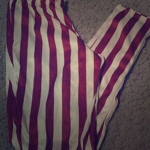 Red and white striped pants worn once